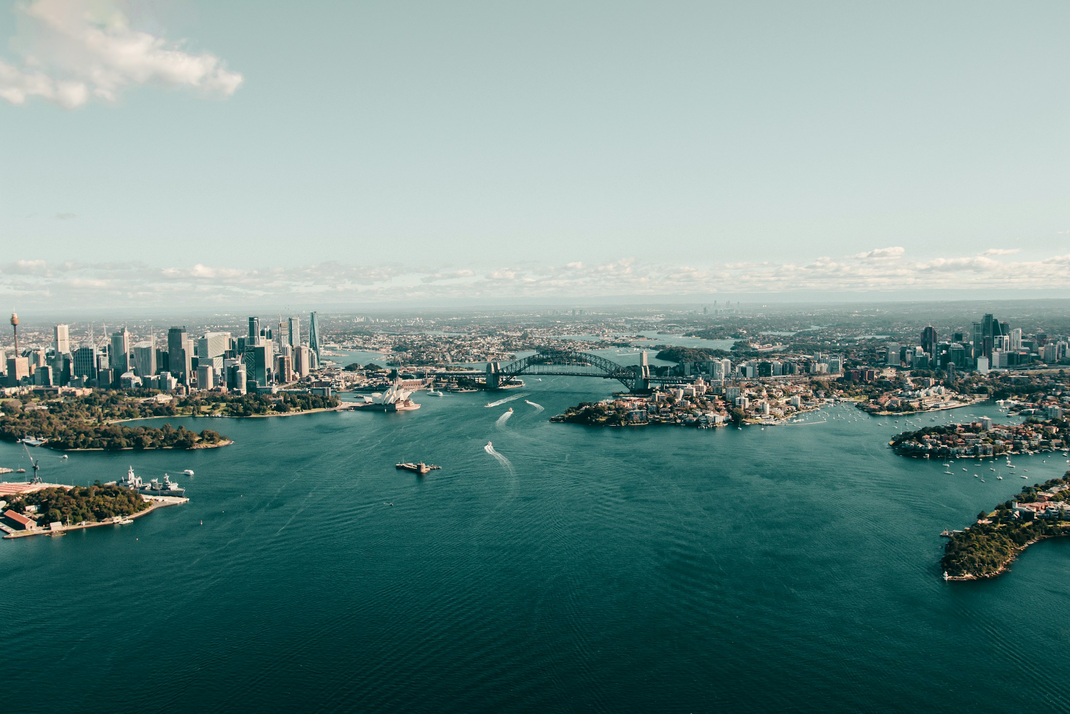 Sydney Harbour, Australia, with the Opera House and Harbour Bridge